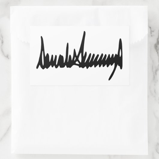 Handtekening van de handtekening van Donald Trump Rechthoekige Sticker (Tas)