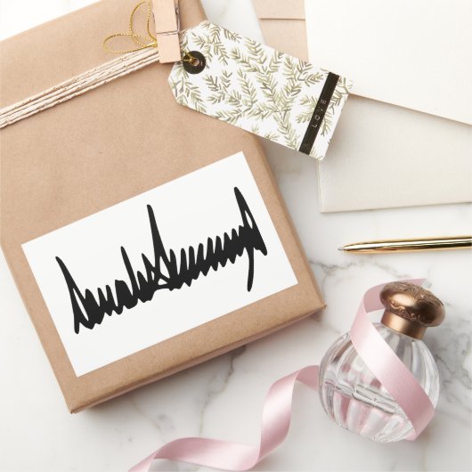 Handtekening van de handtekening van Donald Trump Rechthoekige Sticker (Geschenken)