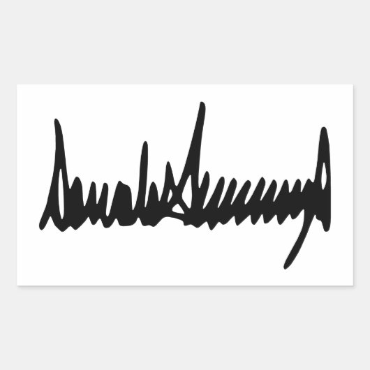 Handtekening van de handtekening van Donald Trump Rechthoekige Sticker (Voorkant)