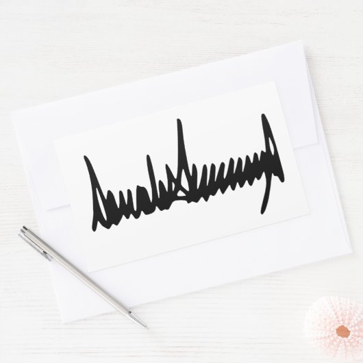 Handtekening van de handtekening van Donald Trump Rechthoekige Sticker (Envelop)