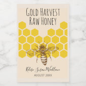 Handtekening van de imker van honingbijen voedselcontainer etiket (Enkel label)