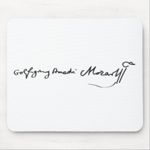 Handtekening van de Musicus Wolfgang Amadeus Mozar Muismat