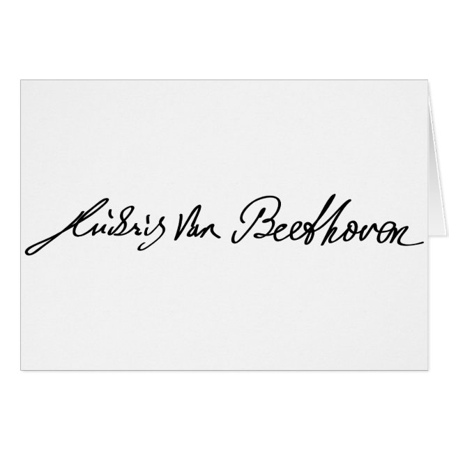 Handtekening van de muzikant Ludwig van Beethoven (Voorkant Horizontaal)