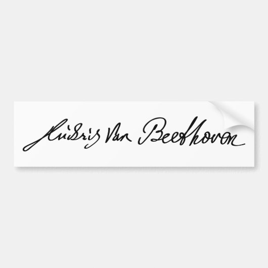 Handtekening van de muzikant Ludwig van Beethoven Bumpersticker (Voorkant)