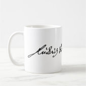 Handtekening van de muzikant Ludwig van Beethoven Koffiemok (Links)