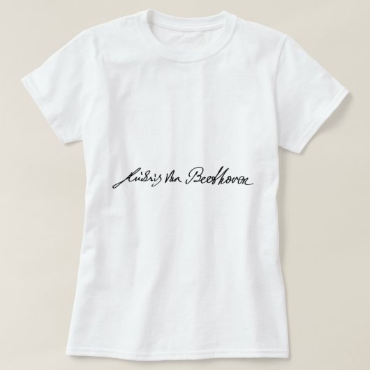 Handtekening van de muzikant Ludwig van Beethoven T-shirt (Design voorkant)