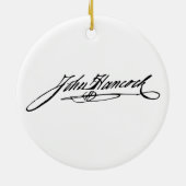 Handtekening van de stichter John Hancock Keramisch Ornament (Achterkant)