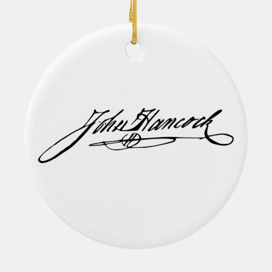Handtekening van de stichter John Hancock Keramisch Ornament (Achterkant)