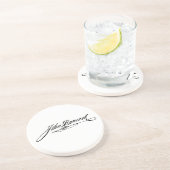 Handtekening van de stichter John Hancock Zandsteen Onderzetter (Zijkant)