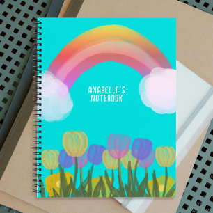 Handtekening van de waterkleur Tulps regenboog   B Notitieboek