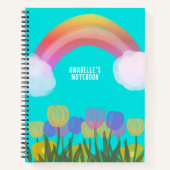 Handtekening van de waterkleur Tulps regenboog | B Notitieboek (Voorkant)