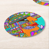 Handtekening van EDDArt - farao 1 Ronde Kartonnen Onderzetter (Gebogen)