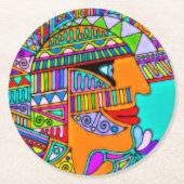 Handtekening van EDDArt - farao 1 Ronde Kartonnen Onderzetter (Voorkant)