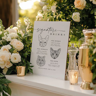 Handtekening van een hond en kat Drinken Bar Sign Poster