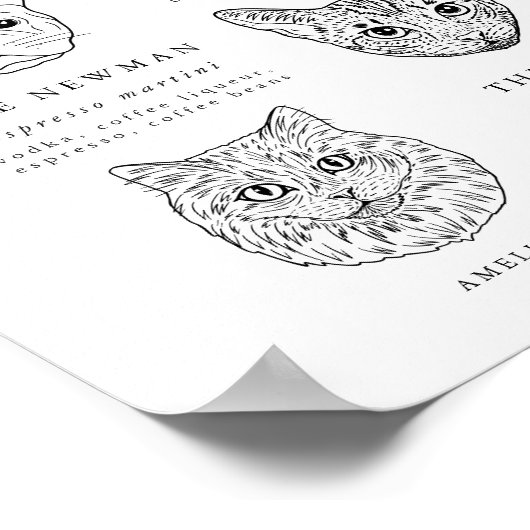 Handtekening van een hond en kat Drinken Bar Sign Poster (Hoek)