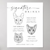 Handtekening van een hond en kat Drinken Bar Sign Poster (Voorkant)