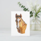 Handtekening van een schattig hoefblad met kussenh briefkaart (Staand voorkant)