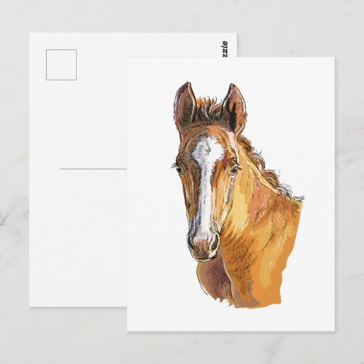 Handtekening van een schattig hoefblad met kussenh briefkaart (Voorkant / Achterkant)