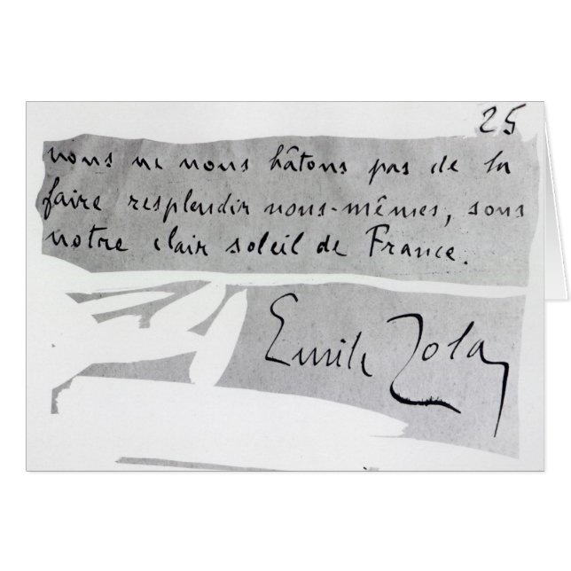 Handtekening van Emile Zola (Voorkant Horizontaal)