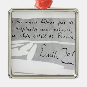 Handtekening van Emile Zola Metalen Ornament
