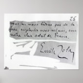 Handtekening van Emile Zola Poster (Voorkant)