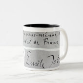 Handtekening van Emile Zola Tweekleurige Koffiemok (Voorkant rechts)