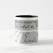 Handtekening van Emile Zola Tweekleurige Koffiemok (Center)