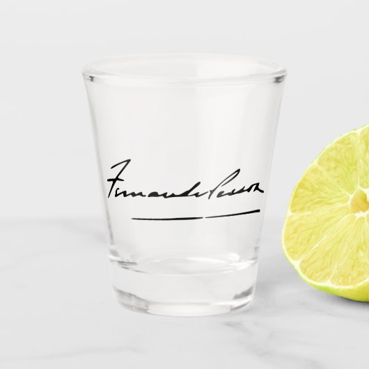 Handtekening van Fernando Pessoa Shot Glas (Voorkant)