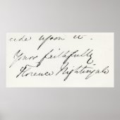 Handtekening van Florence Nightingale Poster (Voorkant)