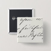 Handtekening van Florence Nightingale Vierkante Button 5,1 Cm (Voorkant /achterkant)