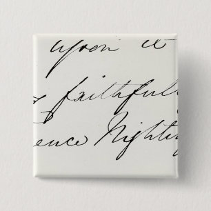 Handtekening van Florence Nightingale Vierkante Button 5,1 Cm