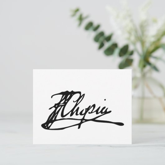 Handtekening van Frédéric Chopin Briefkaart (Staand voorkant)