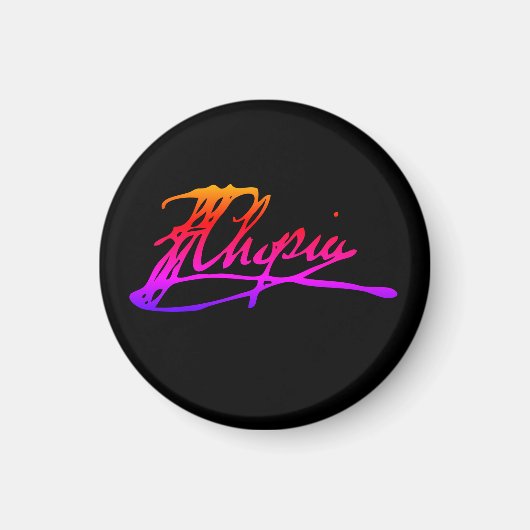 Handtekening van Frédéric Chopin Magneet (Voorkant)