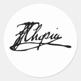 Handtekening van Frédéric Chopin Ronde Sticker