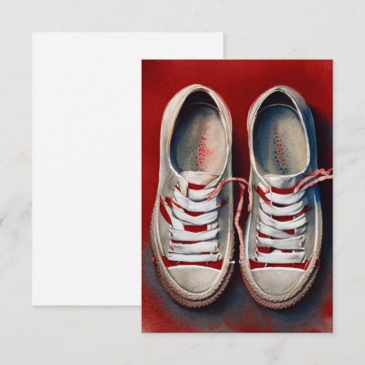 Handtekening van grappige schoenen bedankkaart (Voorkant / Achterkant)