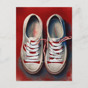 Handtekening van grappige schoenen briefkaart