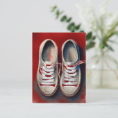 Handtekening van grappige schoenen briefkaart (Staand voorkant)