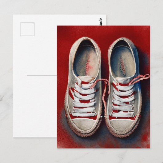 Handtekening van grappige schoenen briefkaart (Voorkant / Achterkant)