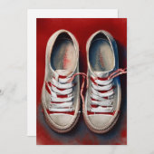 Handtekening van grappige schoenen feestdagenkaart (Voorkant / Achterkant)