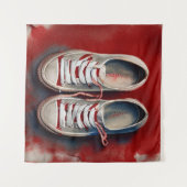 Handtekening van grappige schoenen wandkleed (Voorkant (horizontaal))