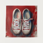 Handtekening van grappige schoenen wandkleed (Voorkant)