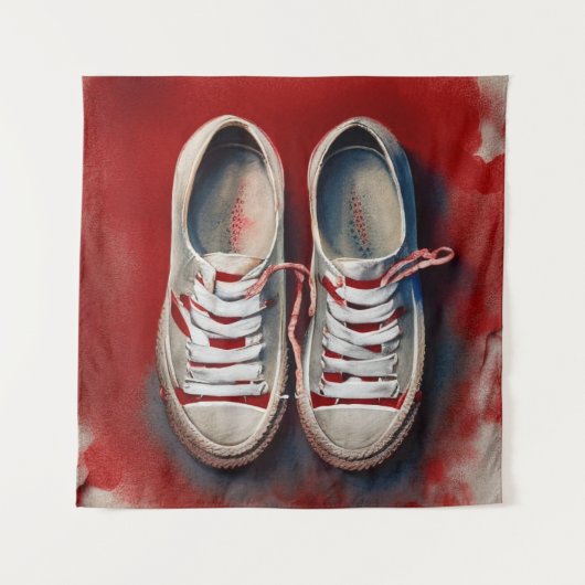 Handtekening van grappige schoenen wandkleed (Voorkant)