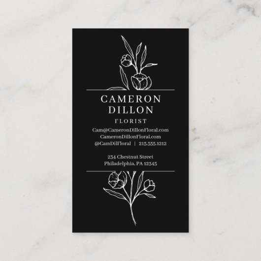 Handtekening van het botanische Visitekaartje (Achterkant)