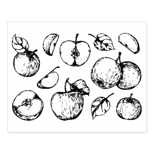 Handtekening van het fruitmodel voor appelen rubberstempel (Afrduk)