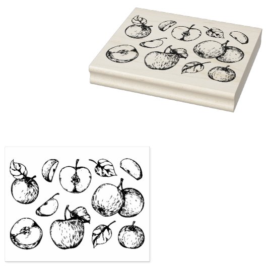 Handtekening van het fruitmodel voor appelen rubberstempel (Gestempeld)