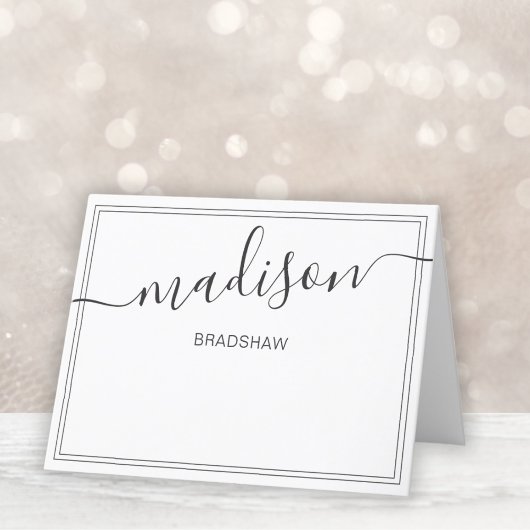 Handtekening van het Manuscript van de Zwarte en W Bedankkaart