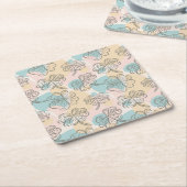 Handtekening van het pasteitje Floral Pattern-sche Kartonnen Onderzetters (Schuin)