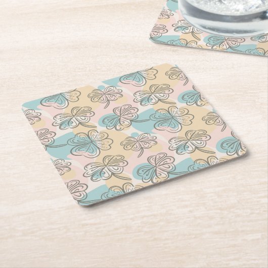 Handtekening van het pasteitje Floral Pattern-sche Kartonnen Onderzetters (Schuin)