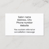 Handtekening van het wasorgaan van het vrouw visitekaartje (Achterkant)