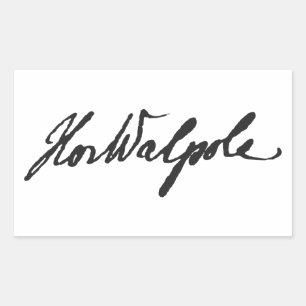 Handtekening van Horace Walpole Rechthoekige Sticker